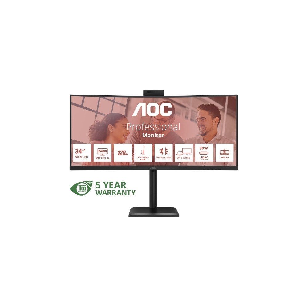 AOC AOC CU34E4CW - LED-skärm - böjd - 34" - HDR