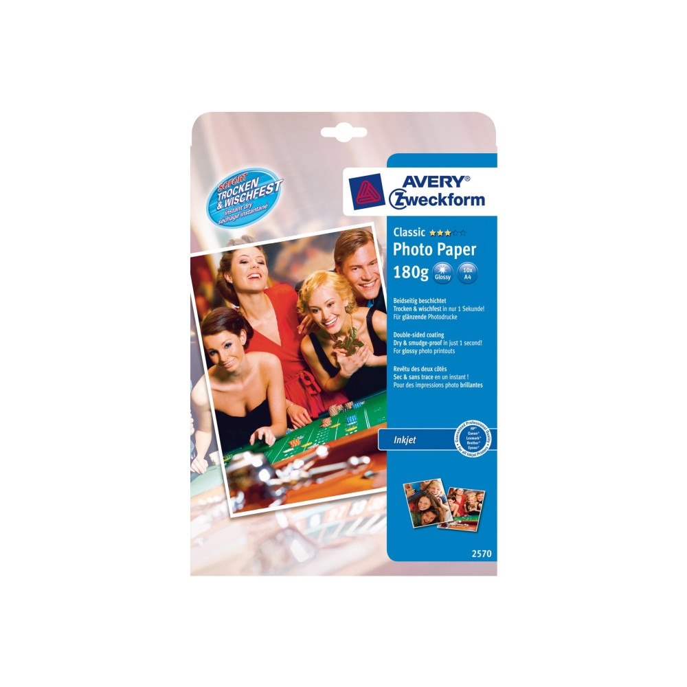 AVERY Avery Premium Instant DRY 2570 - fotopapper - blank - 10 ark - A4 - 180 g/m²