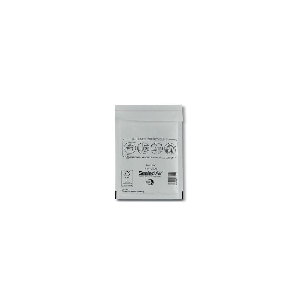 Sealed Air Bubbelpåse A/000 110x160mm vit 200/fp