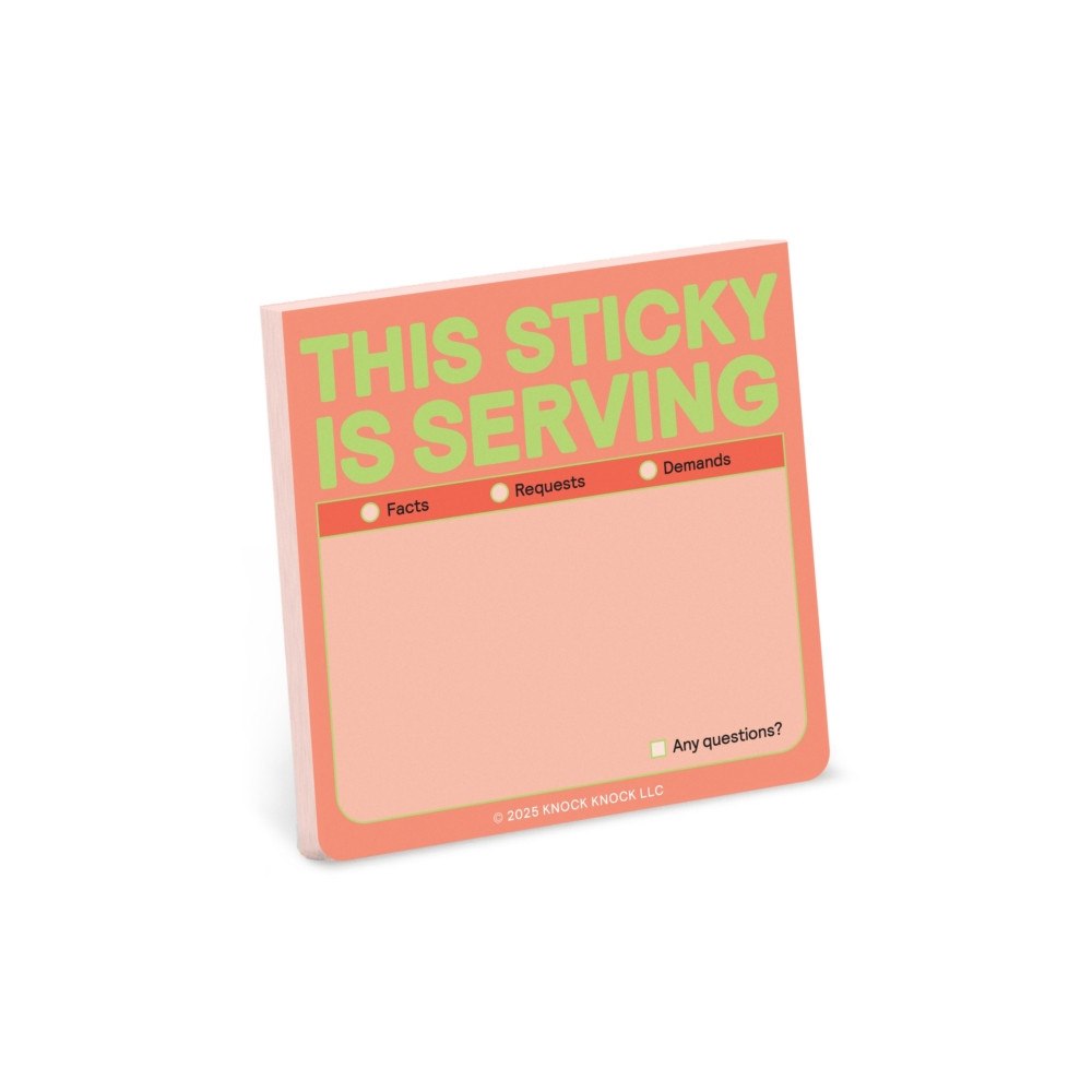 Knock Knock Knock Knock This Sticky Is Serving Sticky Note (Pastel Version)