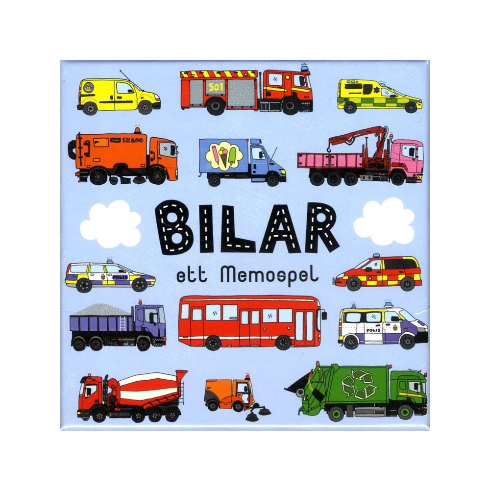 K. Hjelm Förlag Bilar ett Memospel