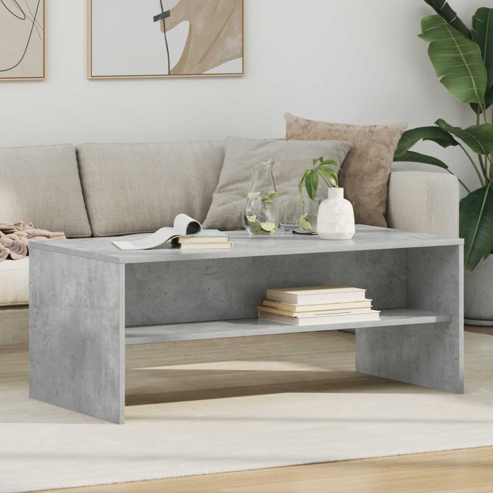 vidaXL Kaffeebord Betonggrå 100 x 50 x 40 cm Konstruerat trä