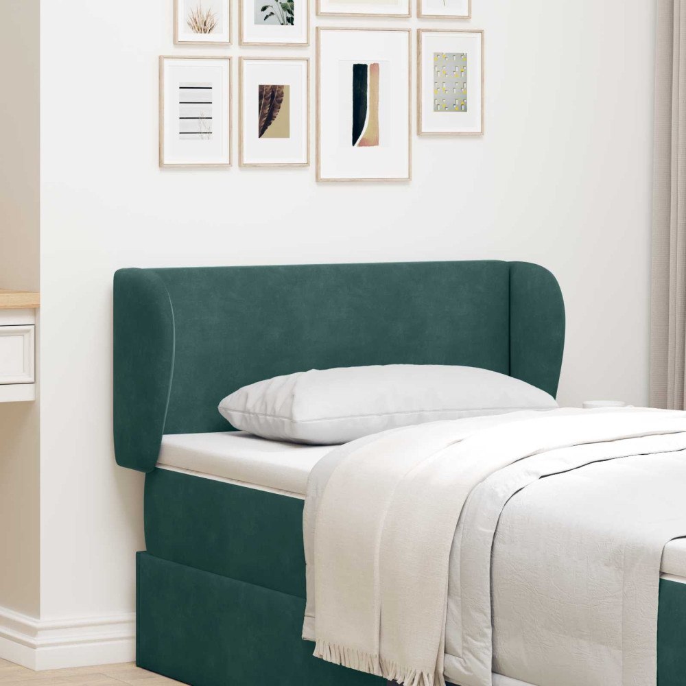 vidaXL Sänggavel Öra Grön 40 x 23 x 6 cm Sammet