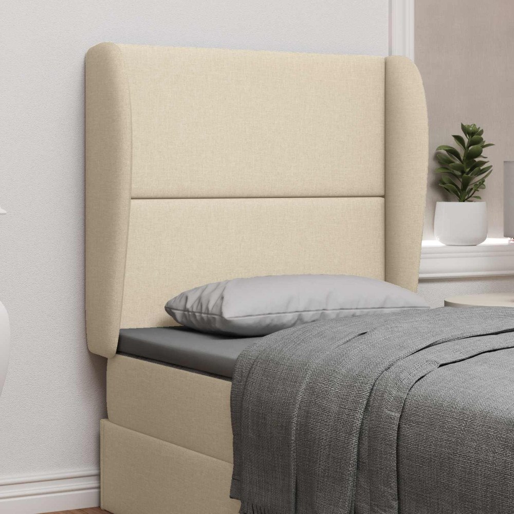 vidaXL Sänggavel Öra Kräm 80 x 23 x 6 cm tyg