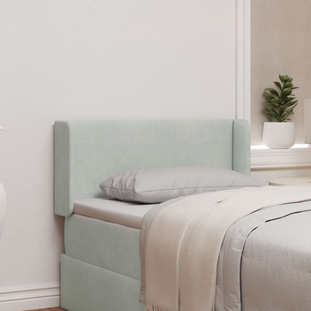 vidaXL Sänggavel Öra Ljusgrå 40,5 x 40,5 x 4 cm Sammet