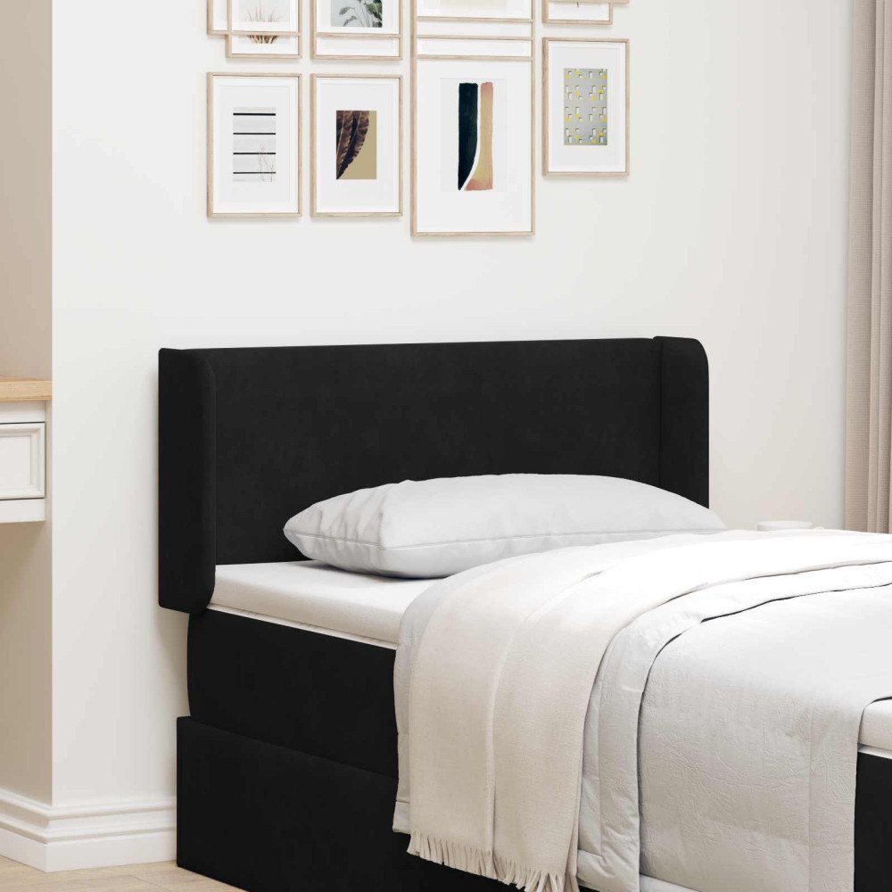 vidaXL Sänggavel Öra Svart 40,5 x 40,5 x 4 cm Sammet