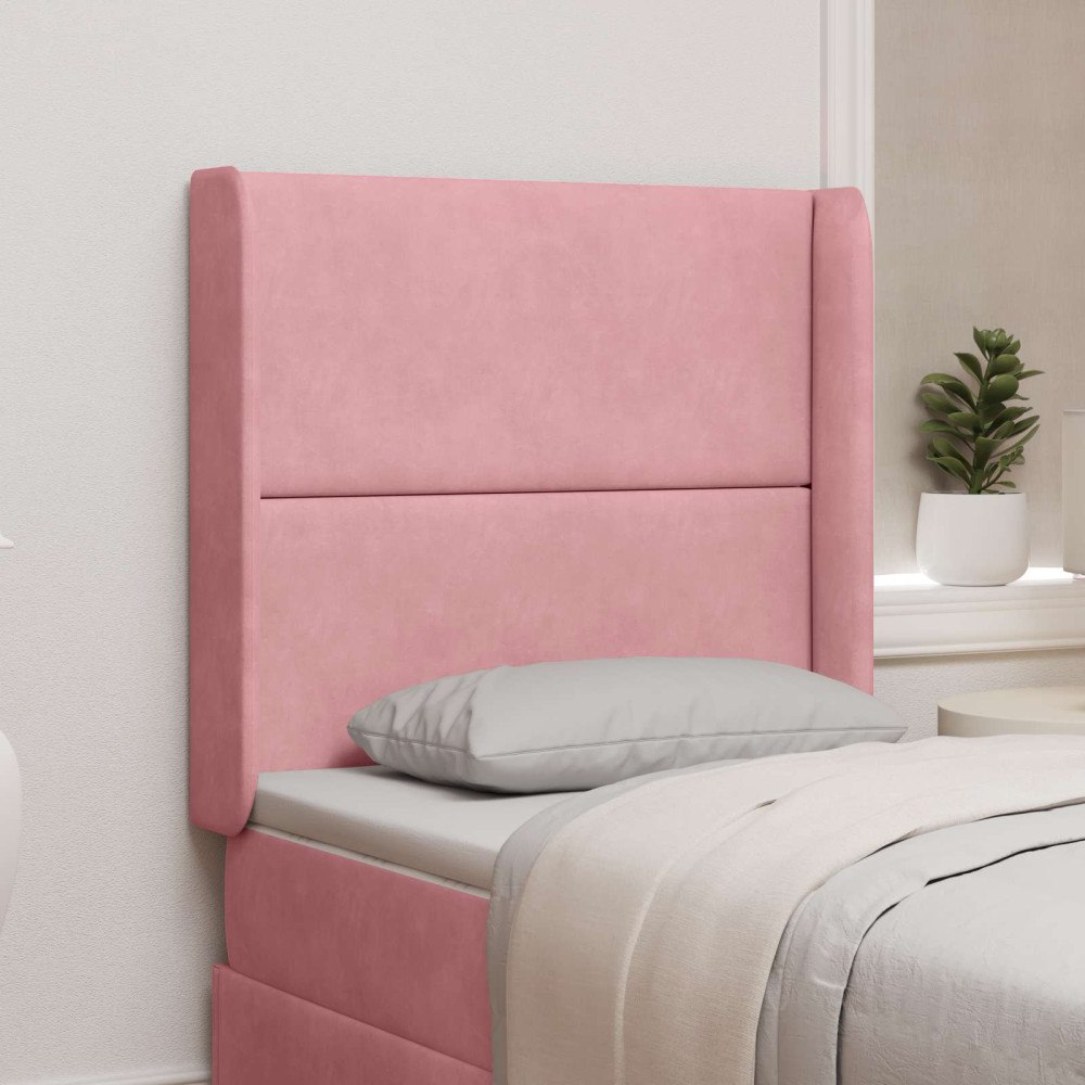 vidaXL Sänggavel Öra Rosa 80 x 16 x 4 cm Sammet