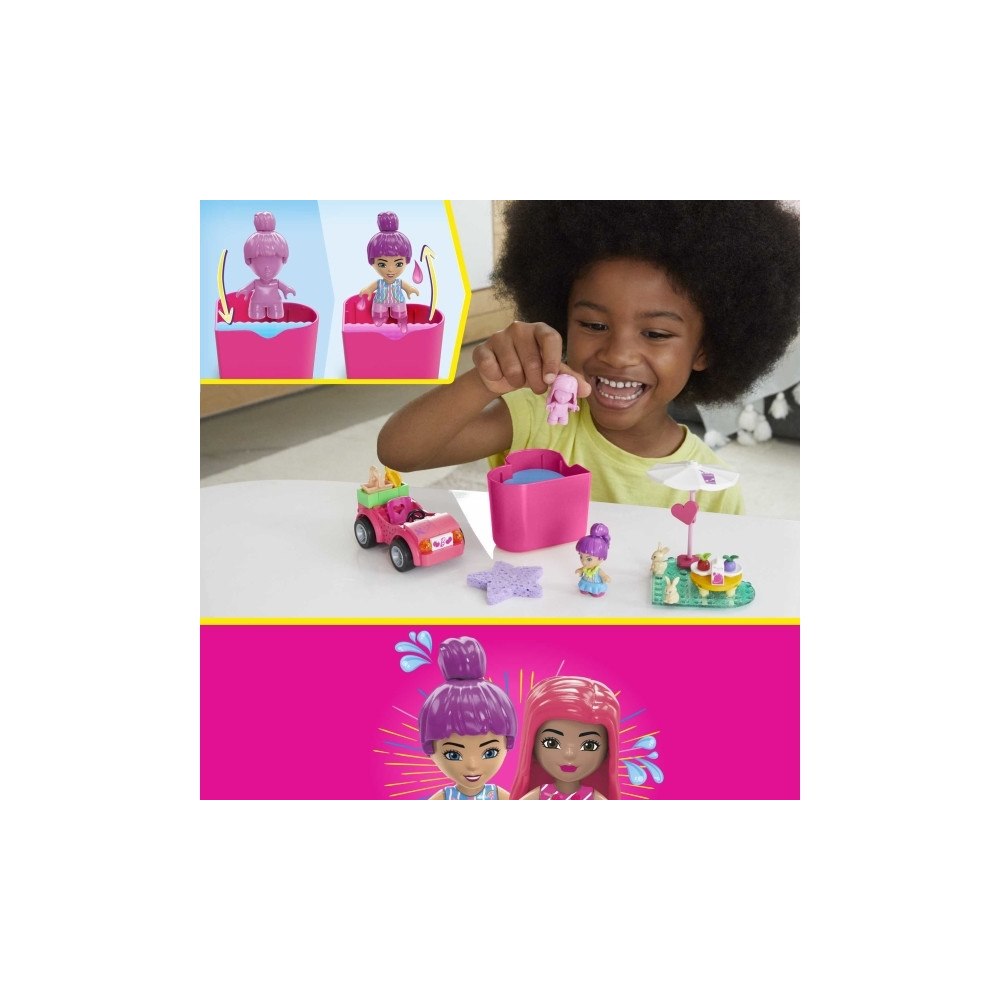 Mega Bloks MEGA Barbie Color Reveal Bilresa med cabriolet, Byggsats, 4...
