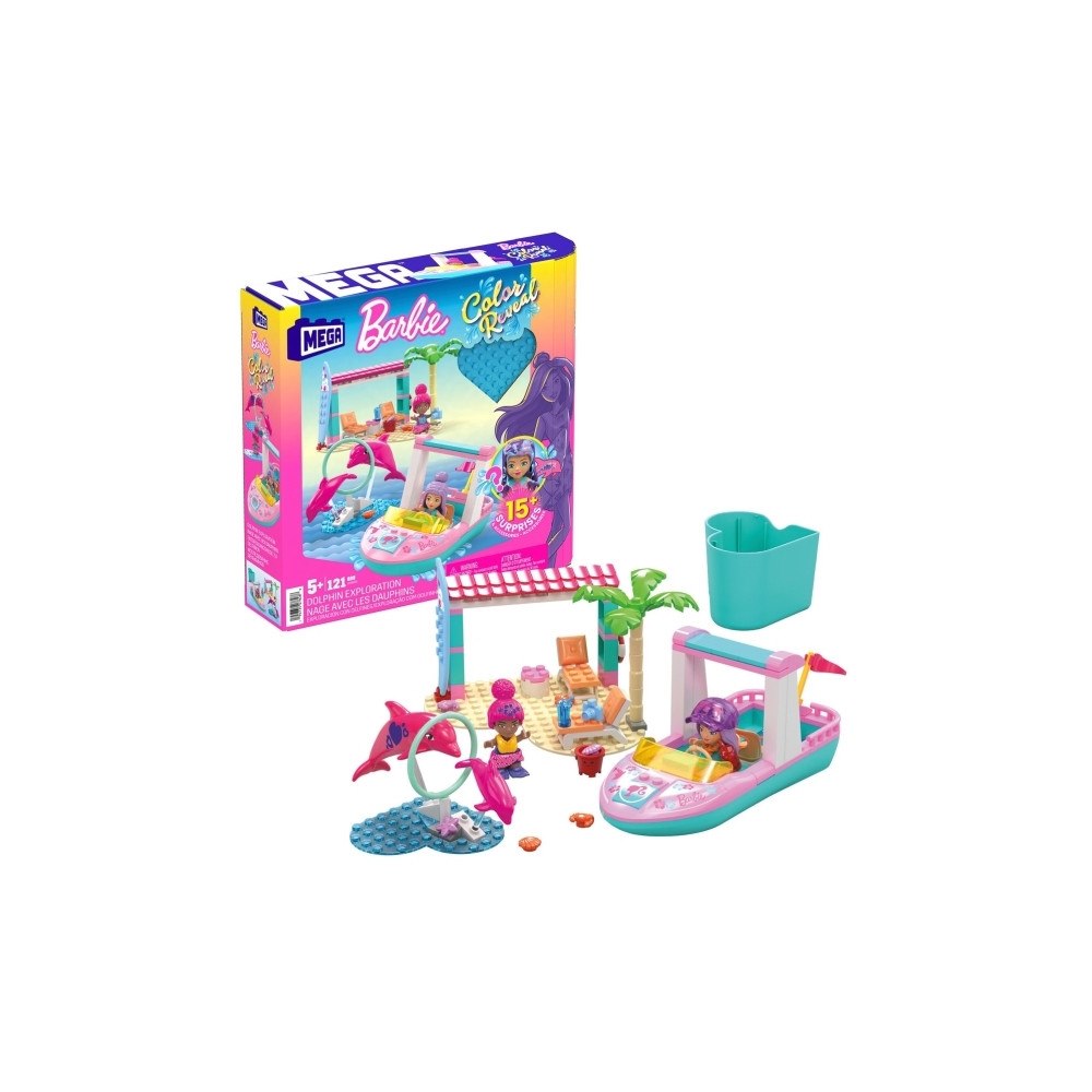 Mega Bloks MEGA Barbie Color Reveal Delfinexpedition, Byggsats, 5 År, P...