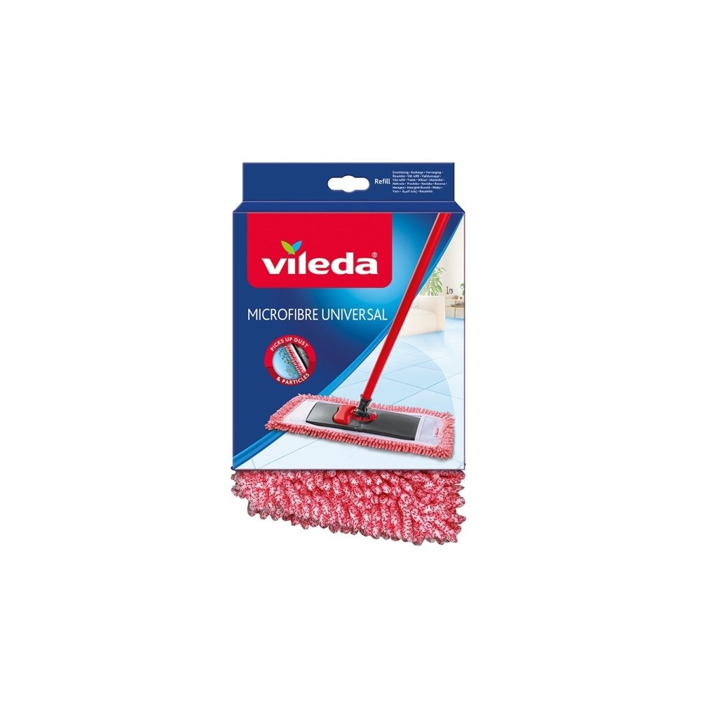 Vileda Vileda 4023103143616, Mopphuvud, Röd, Vit, Mikrofiber, 1 sty...