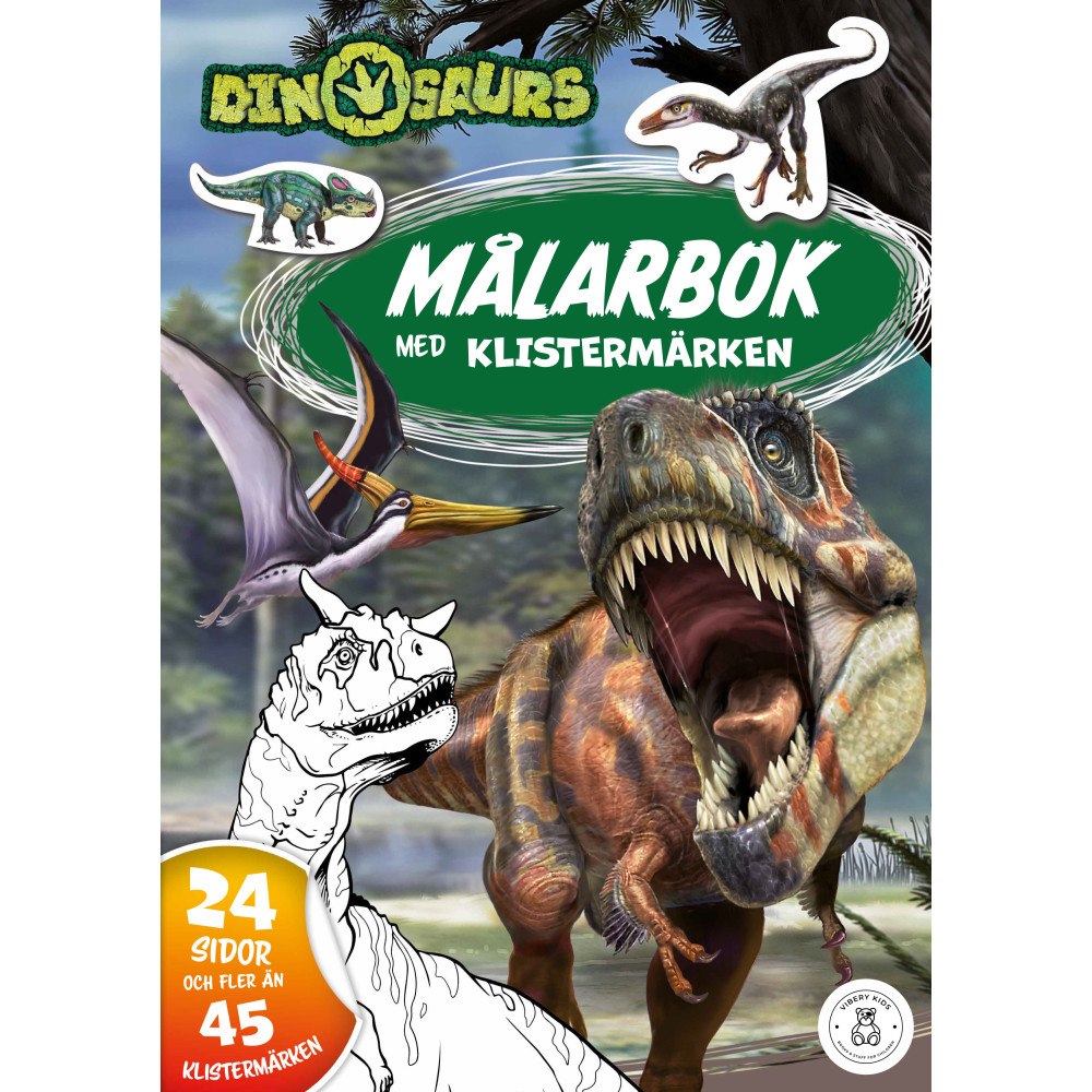 Vibery Kids Dinosaurier : Målarbok med klistermärken (häftad)
