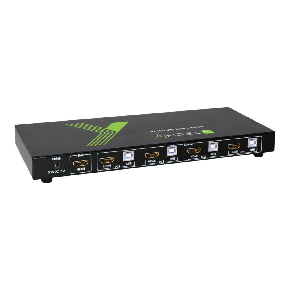 IC Intracom TECHly 4x1 USB HDMI KVM Switch 4Kx2K - omkopplare för tangentbord/video/mus/ljud/USB - 4 portar