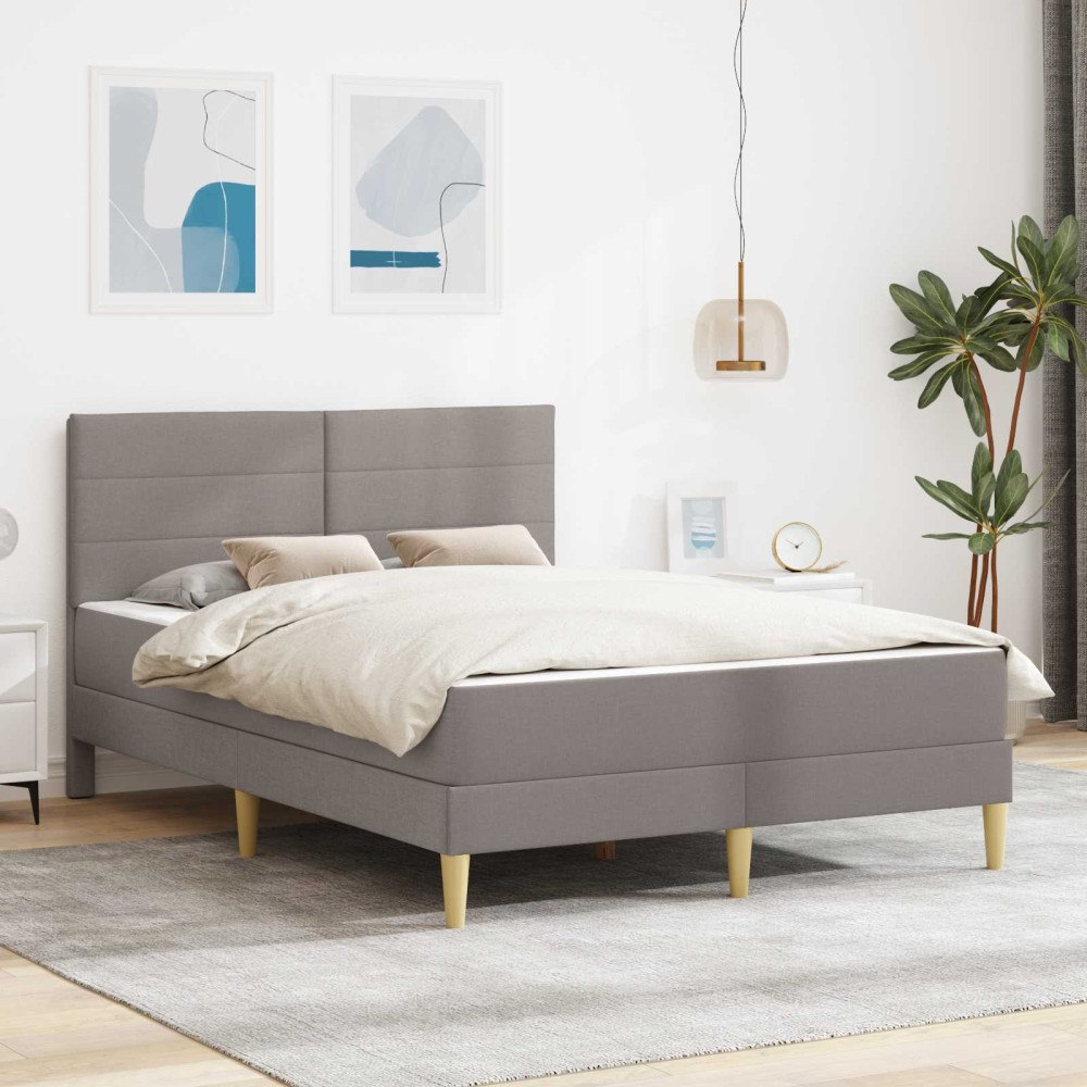 vidaXL Sängram Taupe 140 x 200 cm Polyester