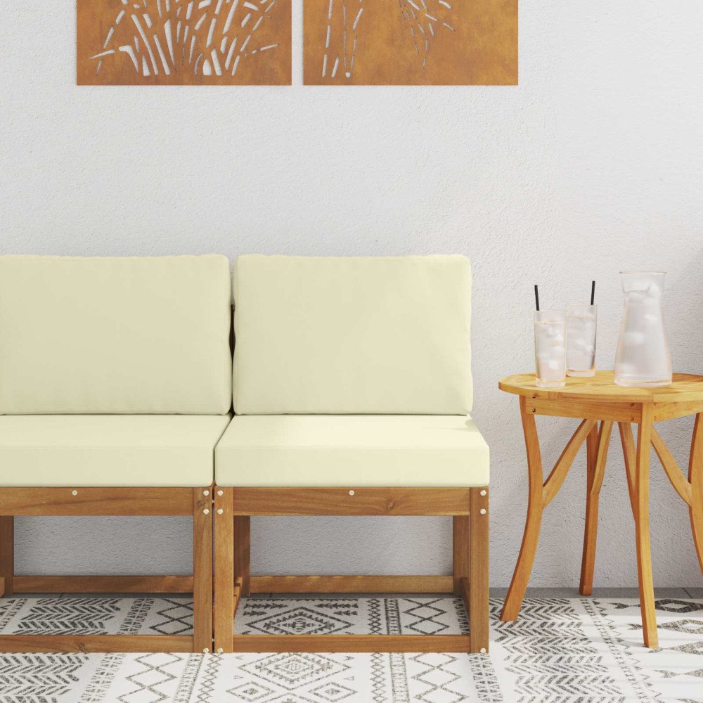 vidaXL Utomhus Mellansoffa Massivt Akaciaträ Naturfärg