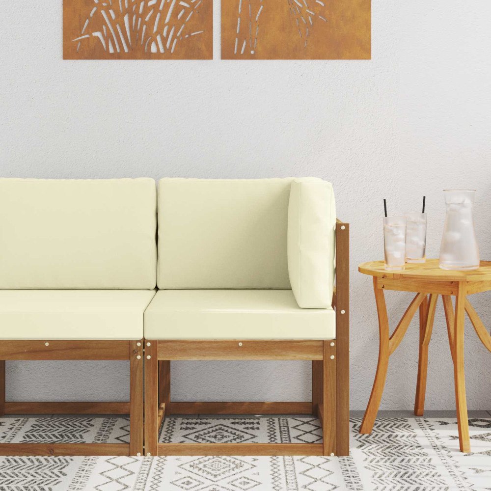 vidaXL Utehörnsoffa Massivt Akaciaträ Naturfärg