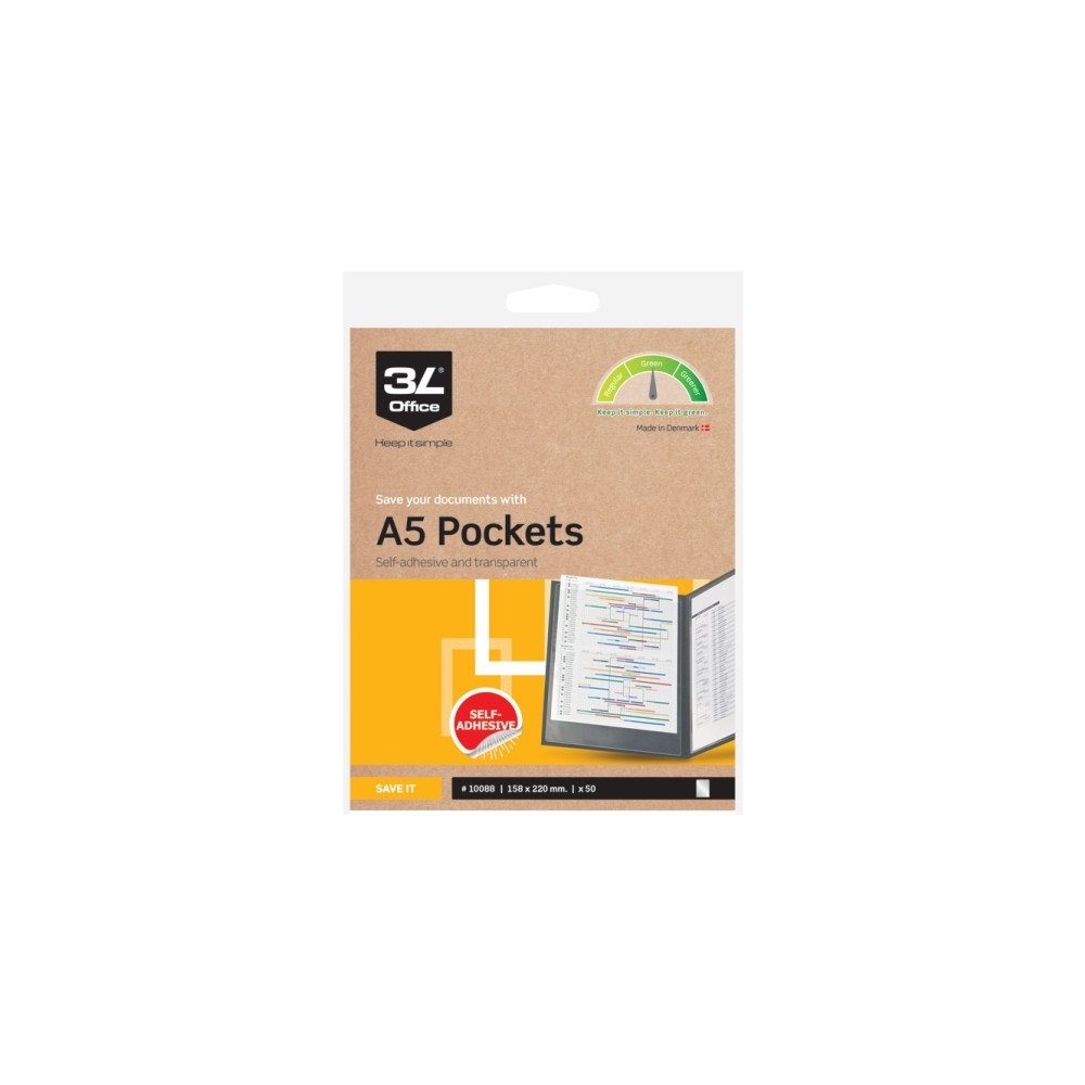 Usorteret Plastficka A5 158x220, 50st235x46x171mm 0,692kg (50st)