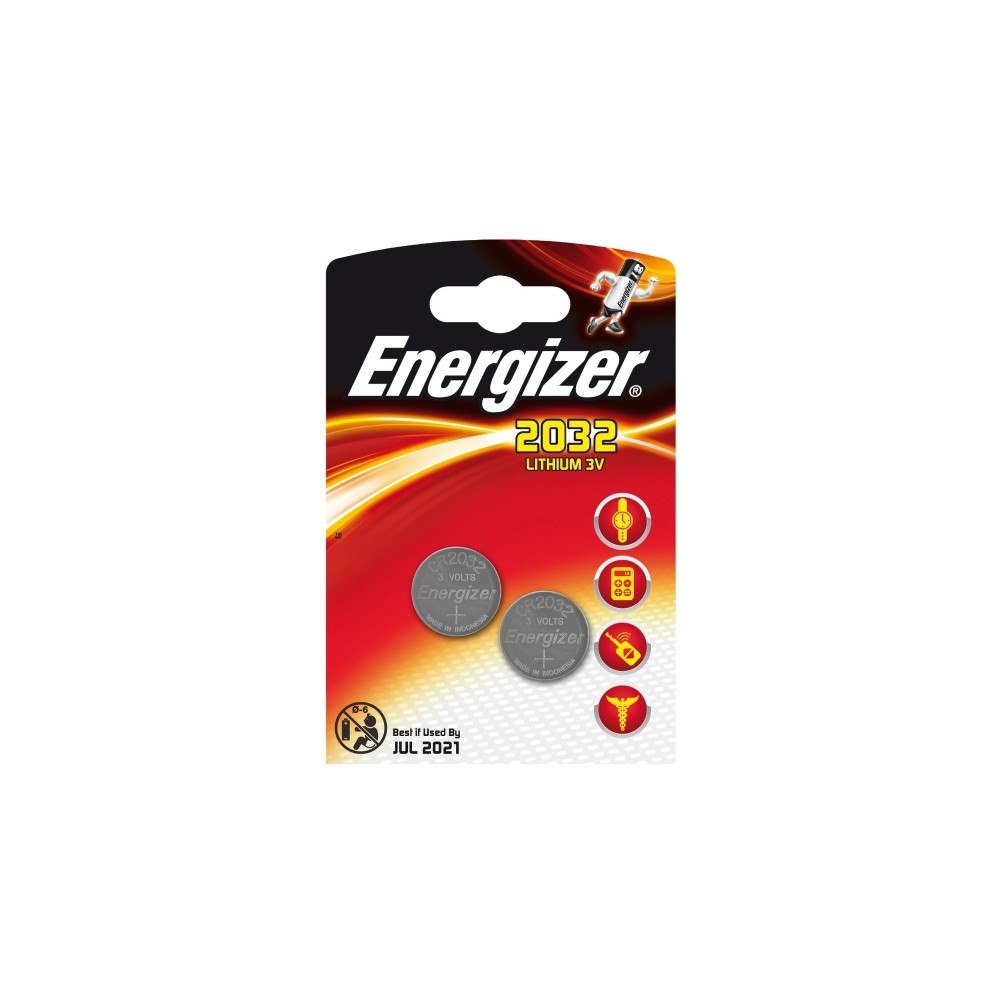 ENERGIZER Knapcelle batterier energizer lithium cr2032, 3v, pakke a 2...