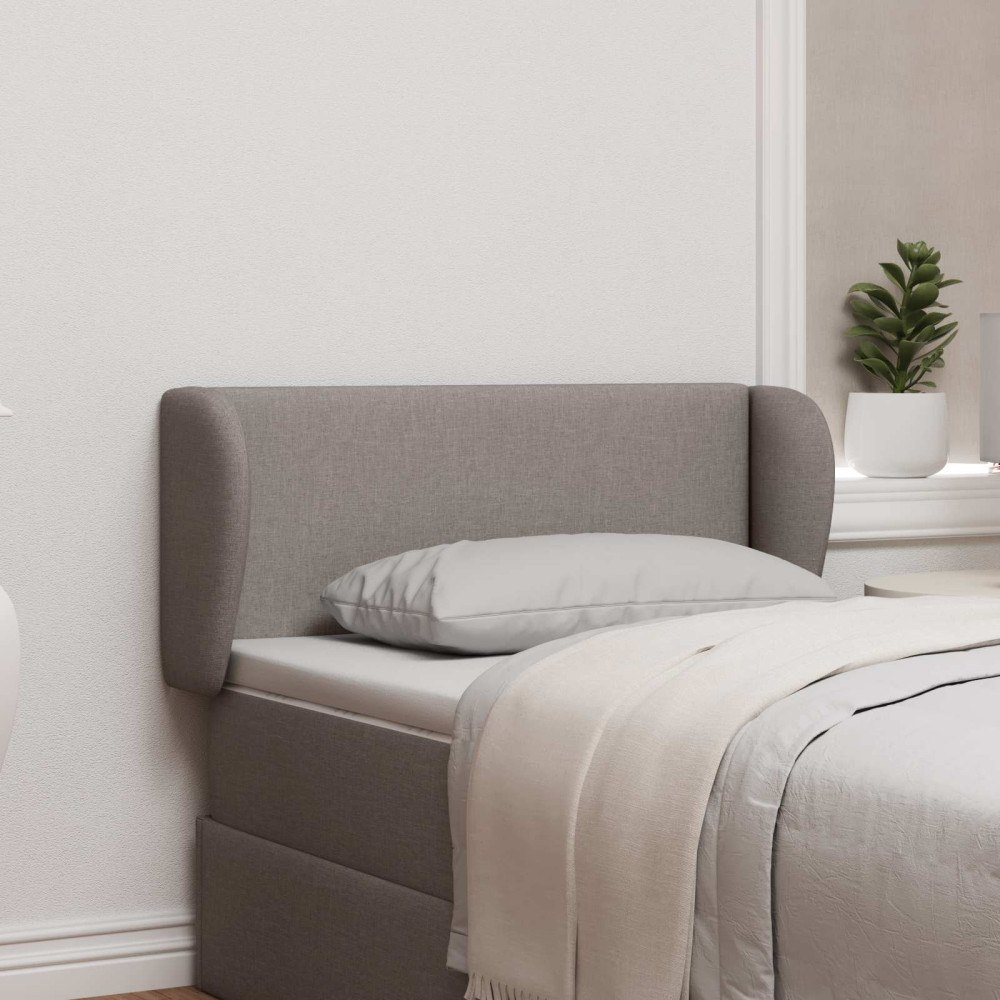 vidaXL Sänggavel Öra Taupe 40 x 23 x 6 cm tyg