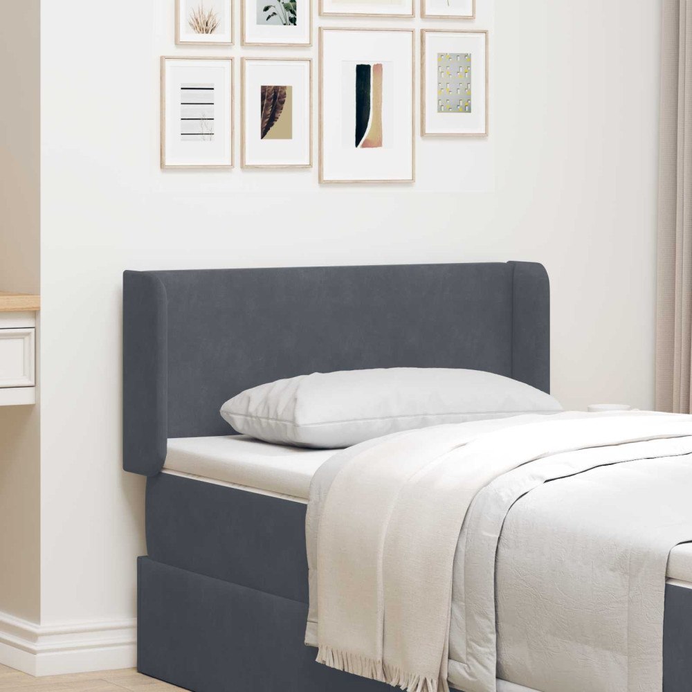 vidaXL Sänggavel Öra Grå 40,5 x 40,5 x 4 cm Sammet