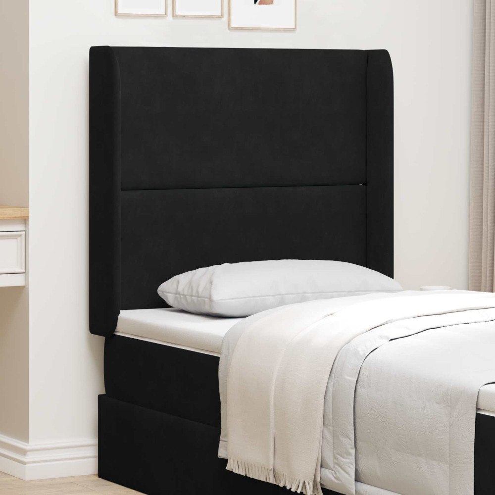 vidaXL Sänggavel Öra Svart 80 x 16 x 4 cm Sammet