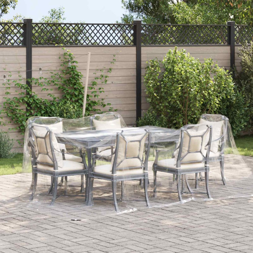 vidaXL Tarpaulin med öglor Transparent 2 x 12 m polyeten