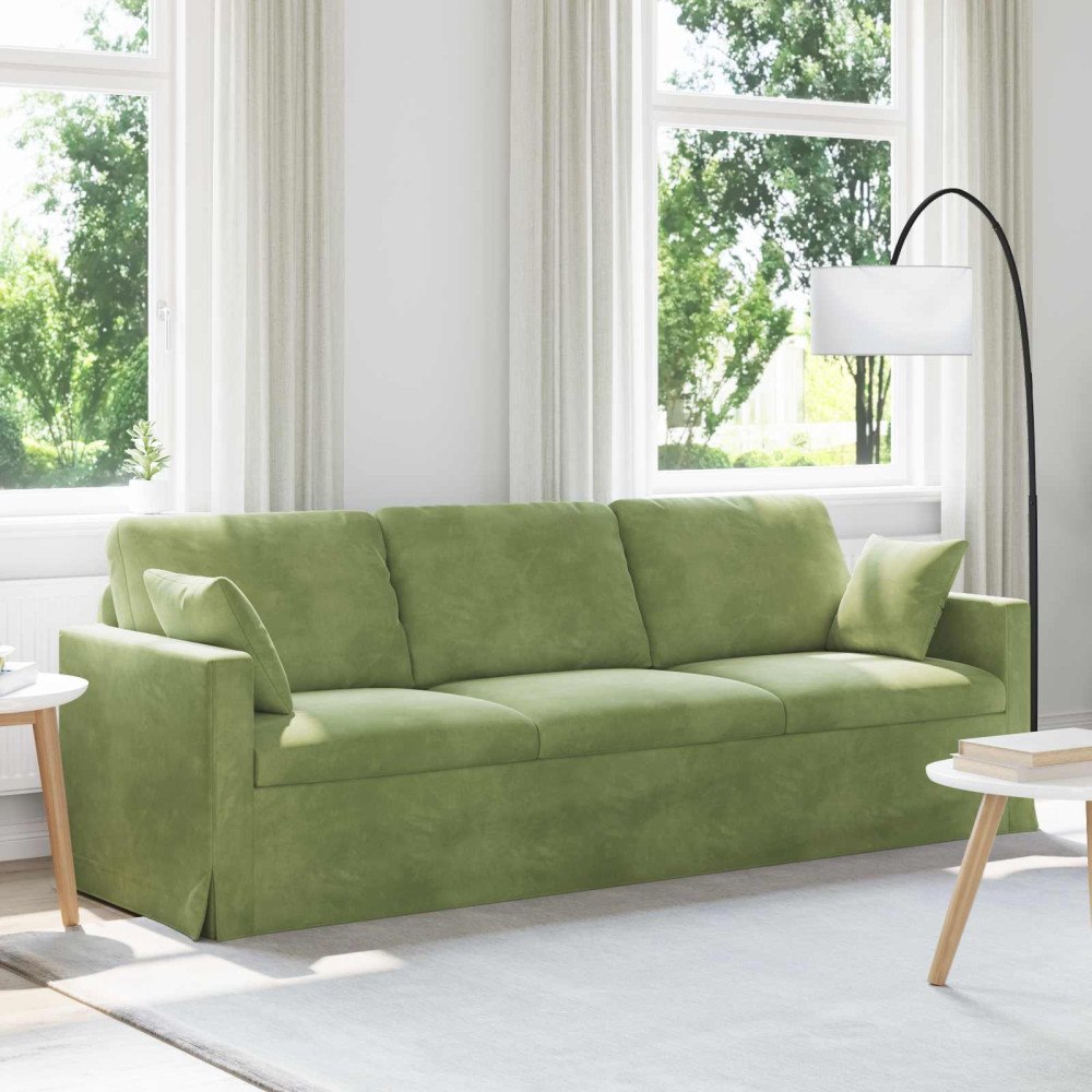 vidaXL Soffa Ljusgrön 228 x 78 x 80 cm Sammet