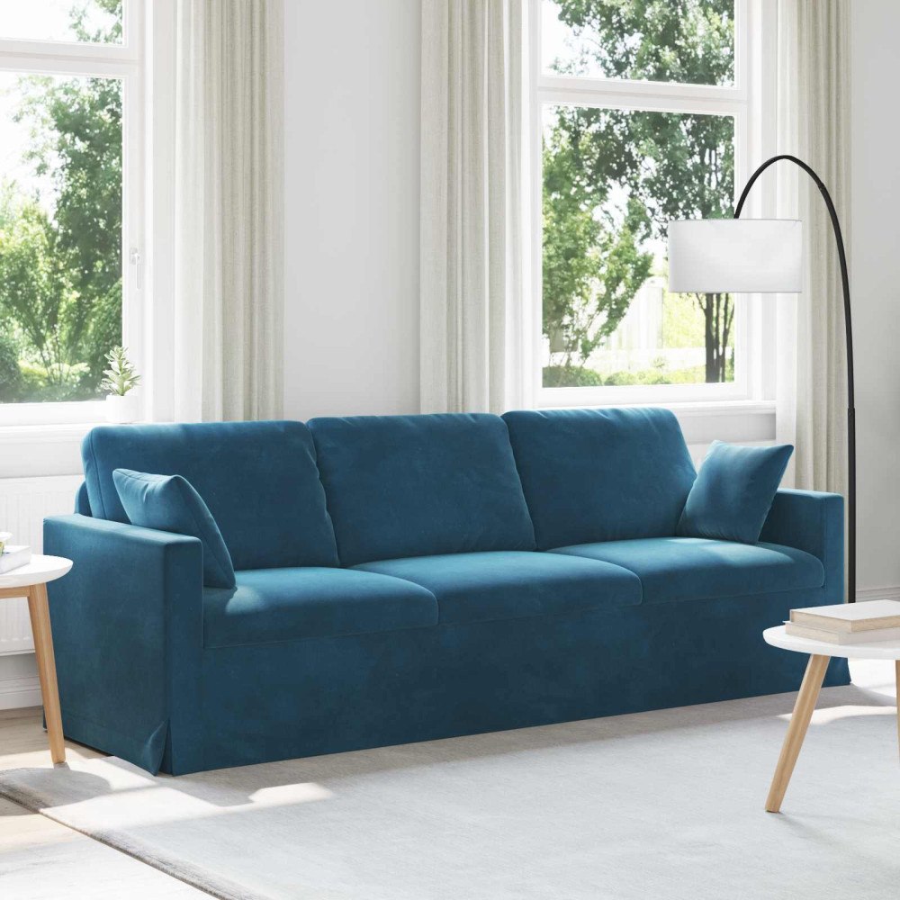 vidaXL Soffa Blå 228 x 78 x 80 cm Sammet
