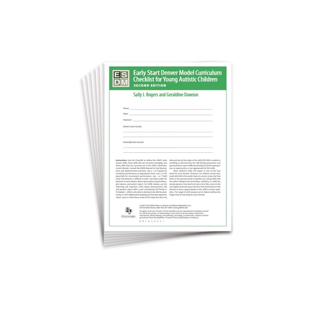 Guilford Publications Early Start Denver Model Curriculum Checklist for Infants and Young Autistic Children, Second Edition, Set of 15 Checkli...