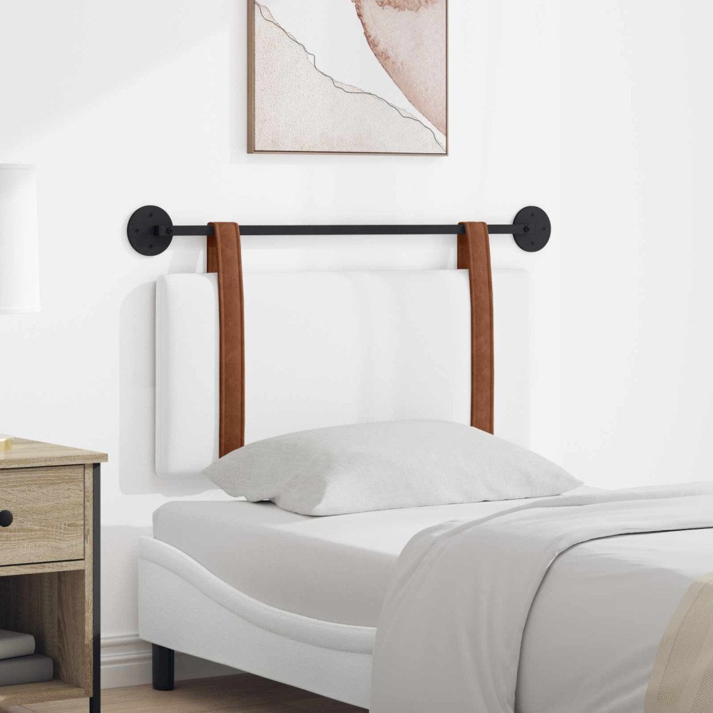 vidaXL Hängande Huvudgavel Väggmonterad Vit 90 x 40 cm Konstruerat trä