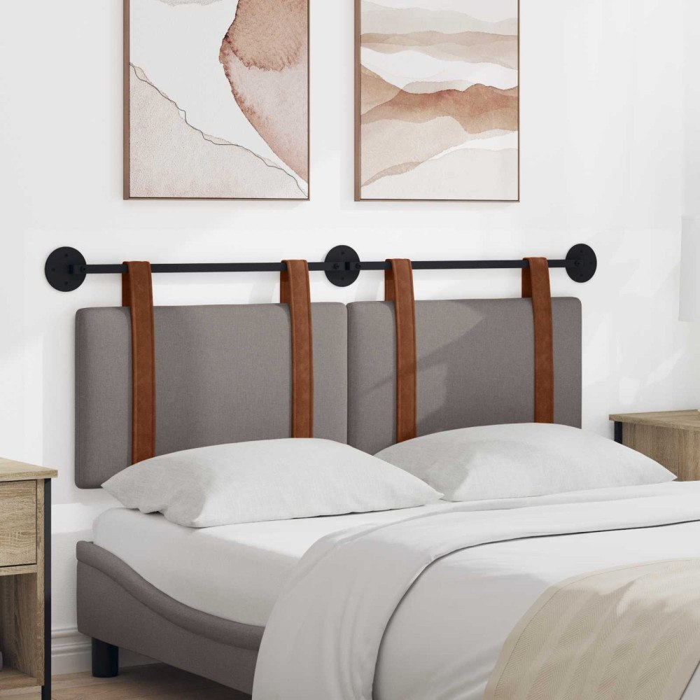 vidaXL Hängande Huvudgavel Enfärgad Taupe 120 x 40 cm Konstruerat trä