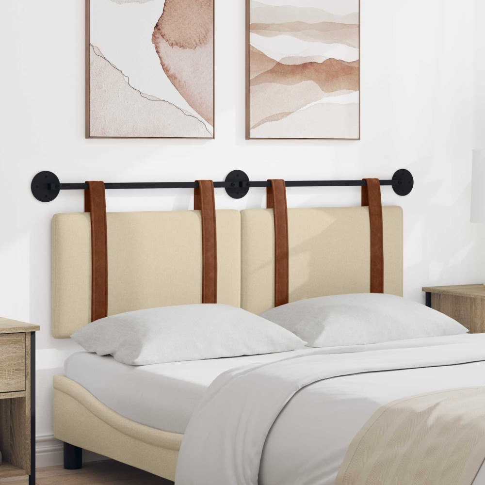 vidaXL Hängande Huvudgavel Enfärgad Kräm 120 x 40 cm Konstruerat trä