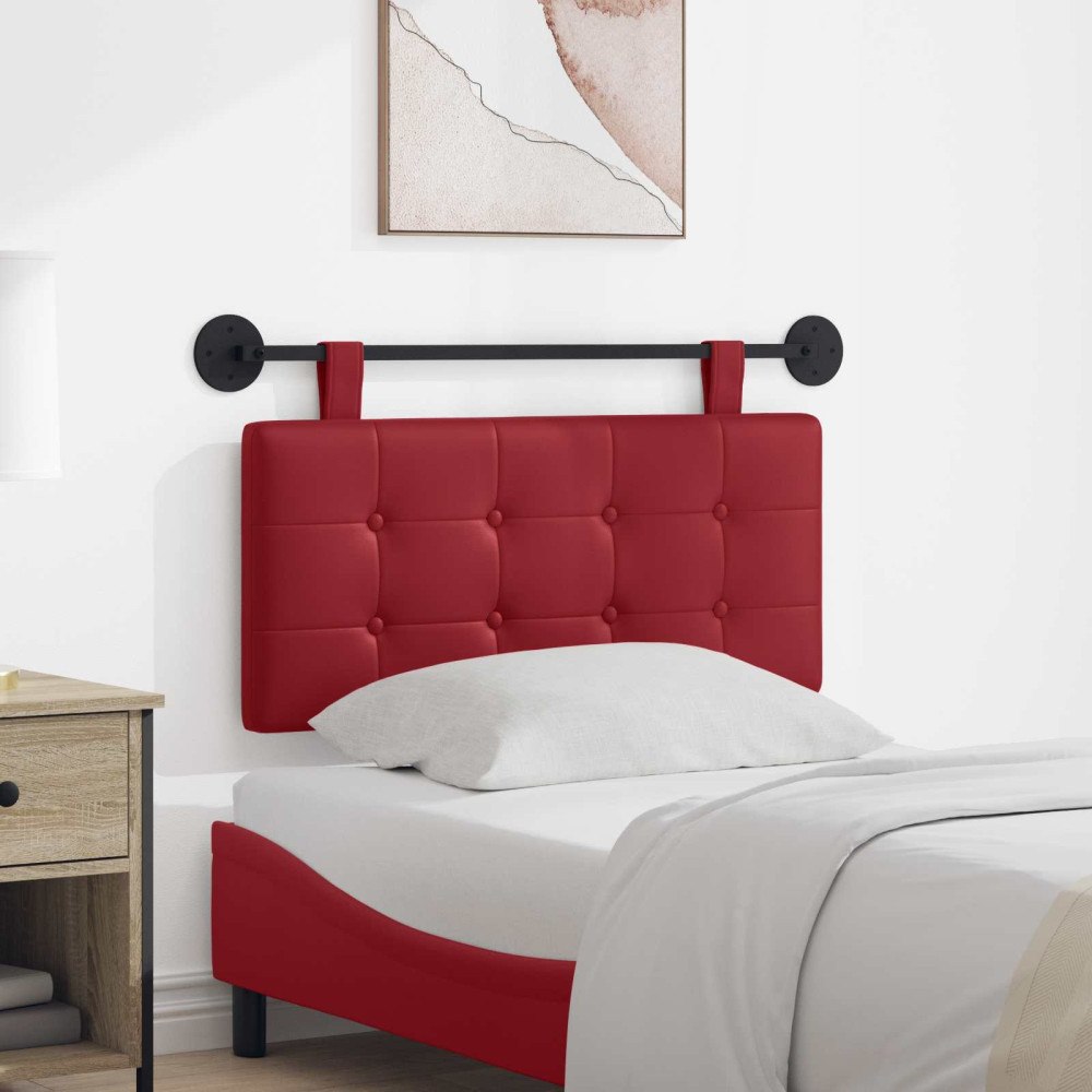 vidaXL Hängande Huvudgavel Vinröd 100 x 55 x 5 cm Konstläder