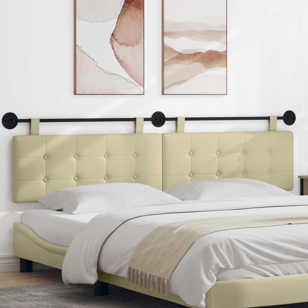 vidaXL Hängande Huvudgavel Kräm 210 x 55 x 5 cm Konstläder