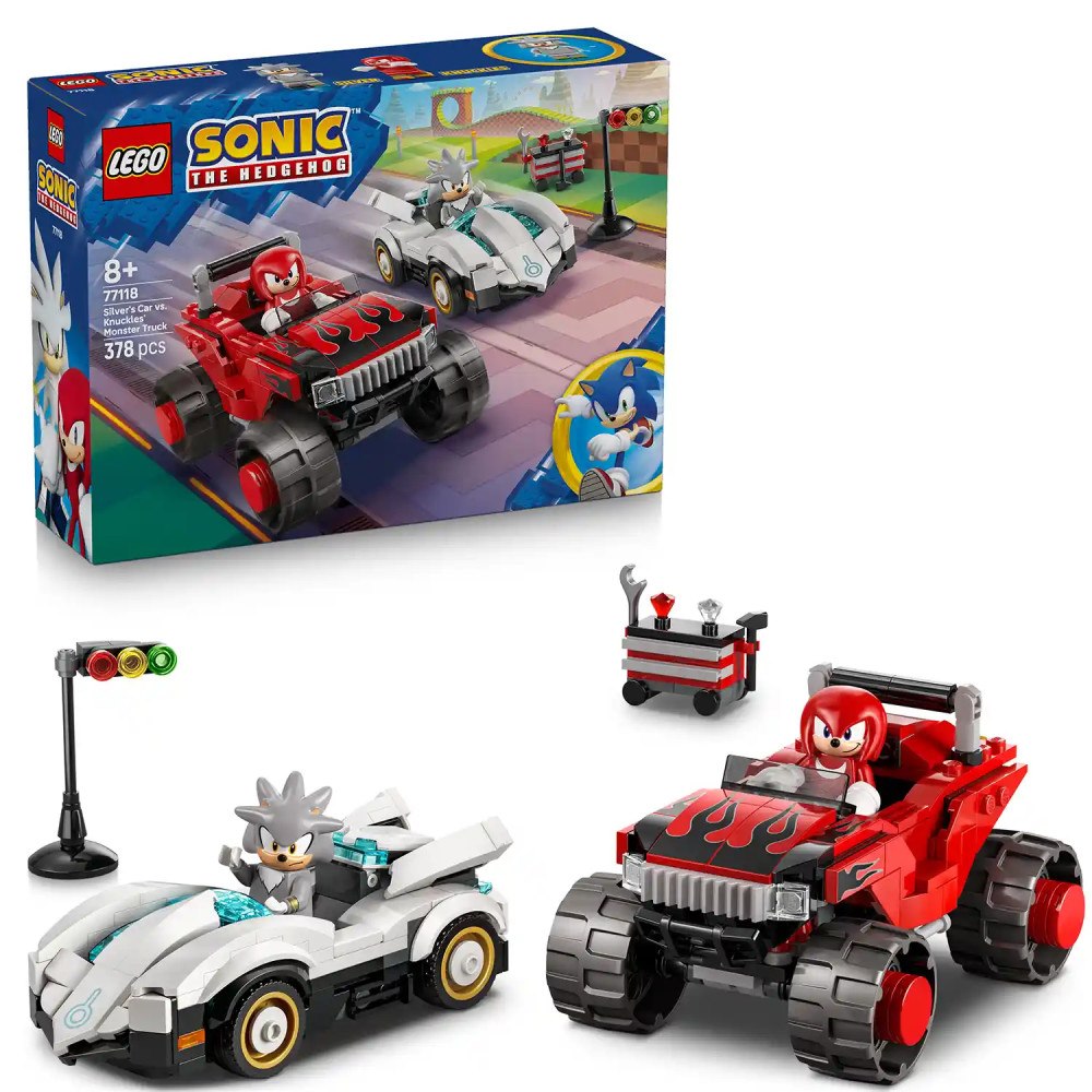 LEGO® LEGO® Sonic the Hedgehog™ 77118 Silver a jeho auto vs. Knuckles a jeho monster truck