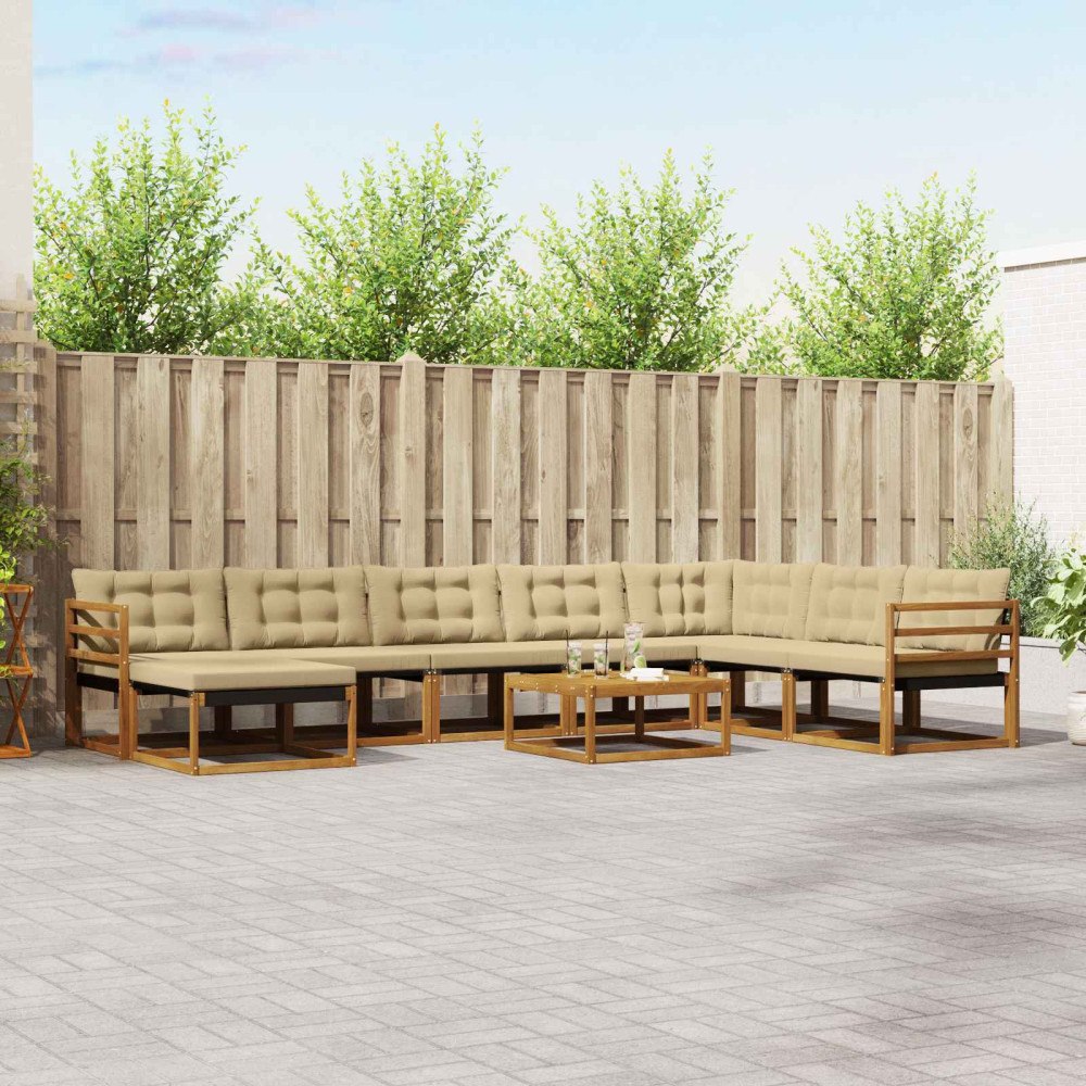 vidaXL Utomhussoffset 25 pcs Naturlig och Beige Massivt Akaciaträ