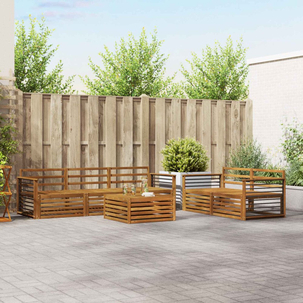 vidaXL Utomhussoffset 6 pcs Naturfärg