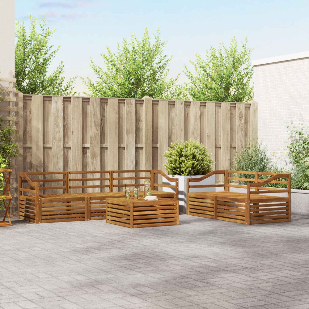 vidaXL Utomhussoffset 6 pcs Naturfärg