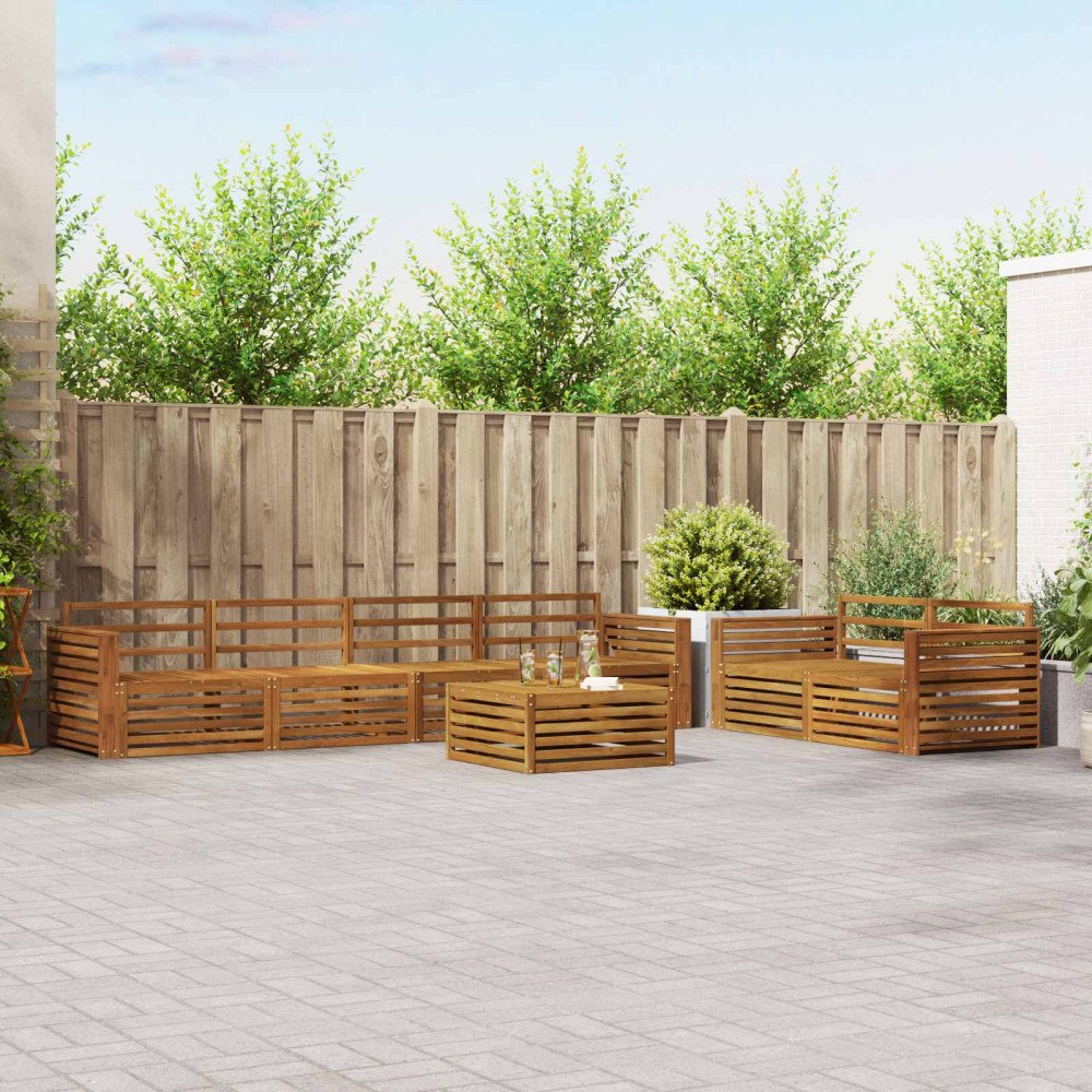 vidaXL Utomhussoffset 7 pcs Naturfärg Massivt Akaciaträ