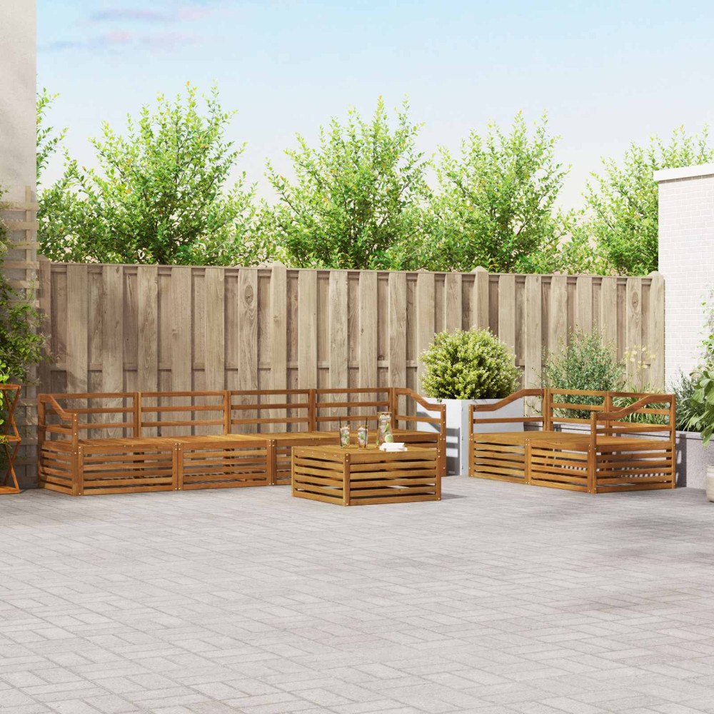 vidaXL Utomhussoffset 7 pcs Naturfärg