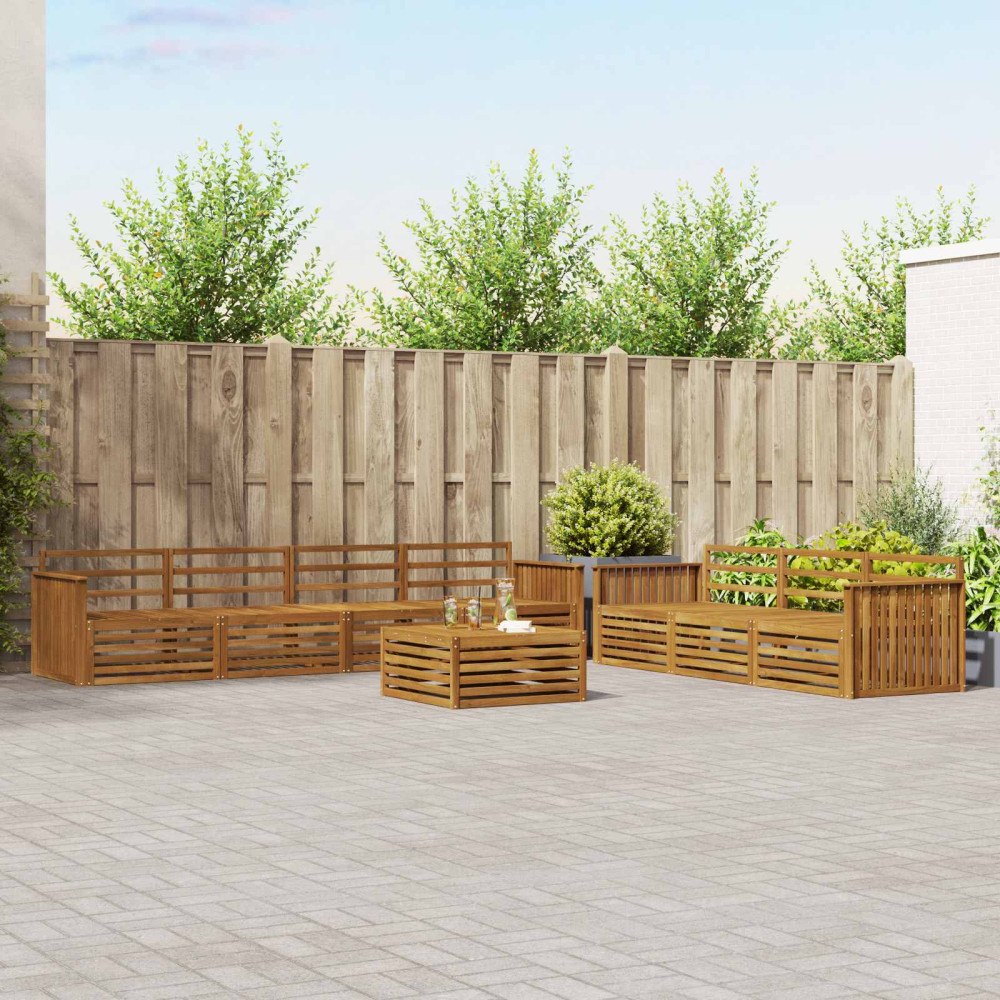 vidaXL Utomhussoffset 8 pcs Naturfärg