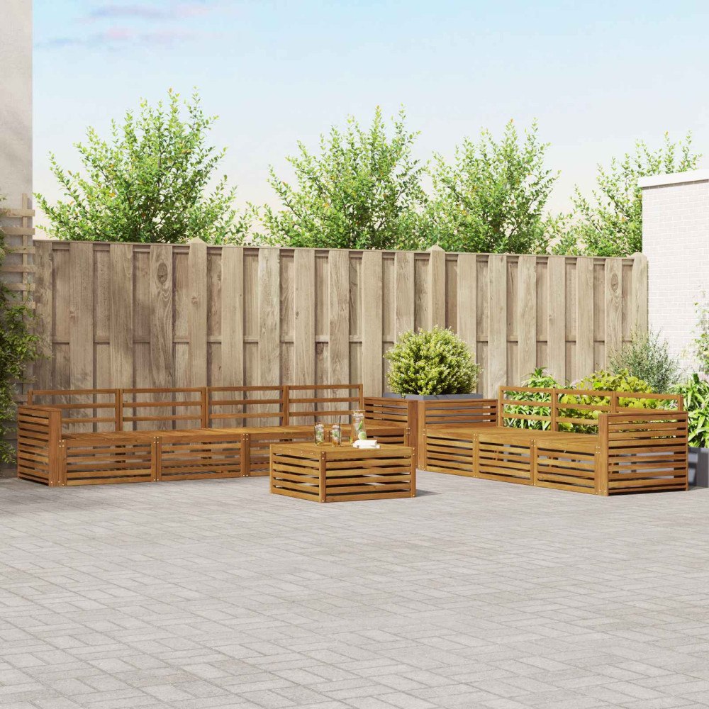 vidaXL Utomhussoffset 8 pcs Naturfärg Massivt Akaciaträ