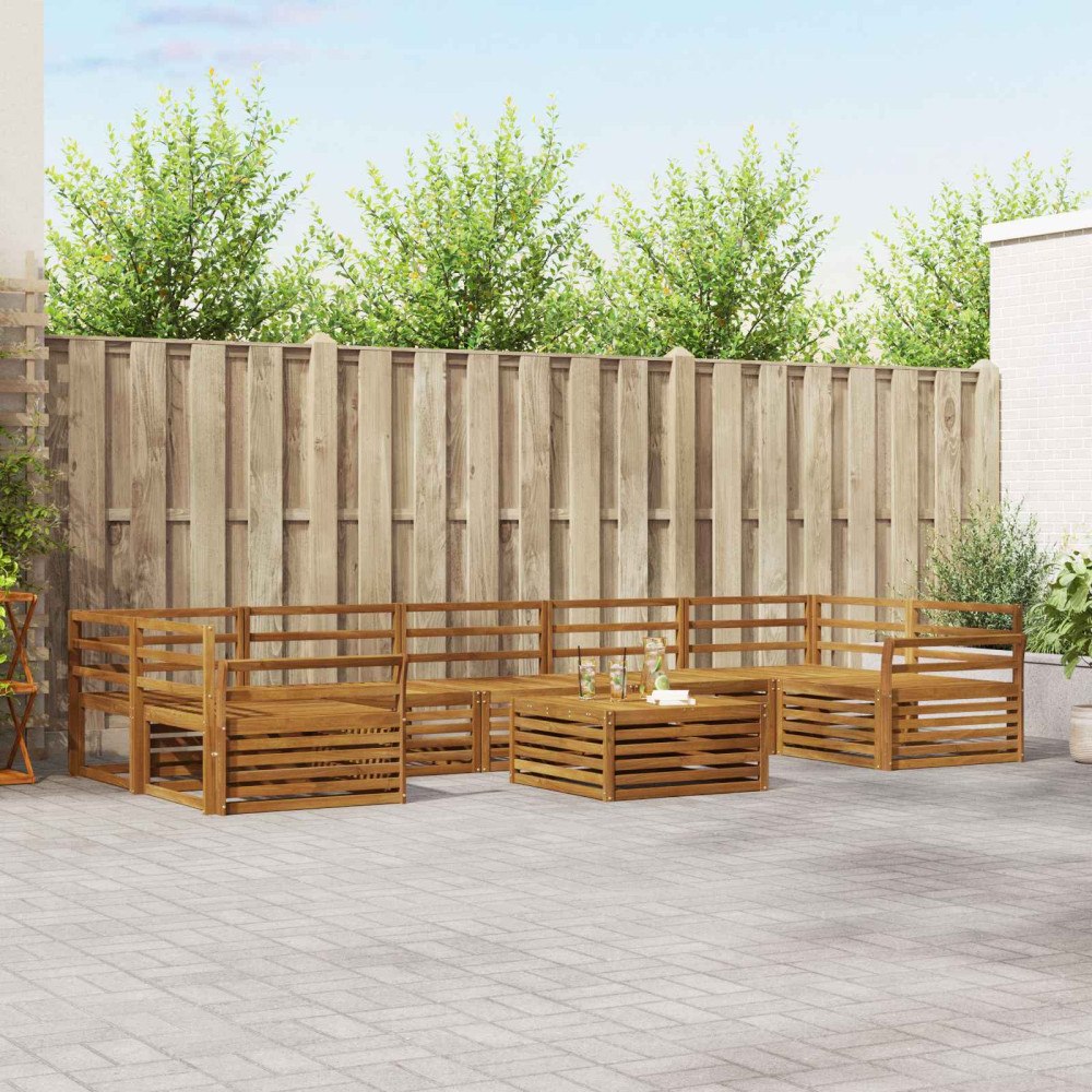 vidaXL Utomhussoffset 8 pcs Naturfärg