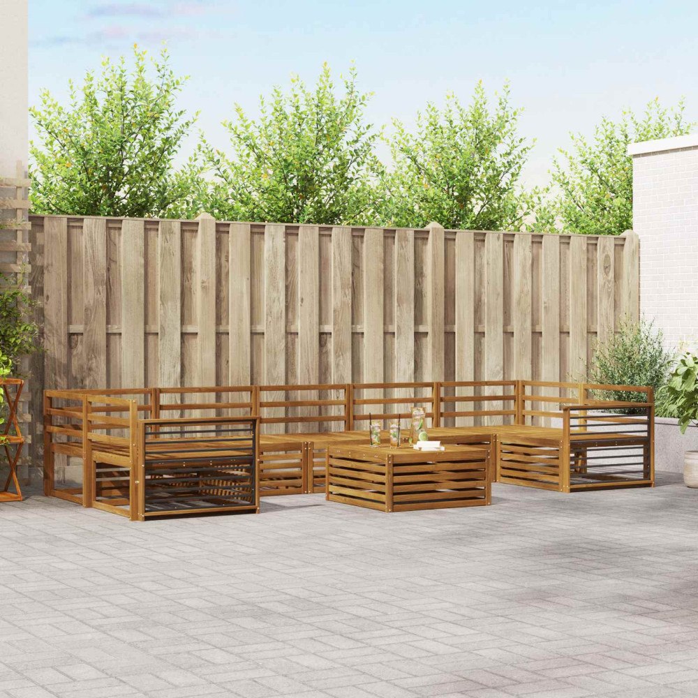 vidaXL Utomhussoffset 8 pcs Naturfärg