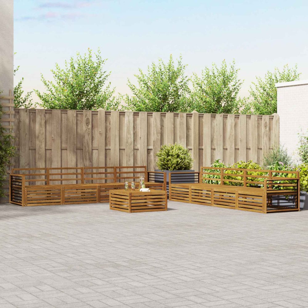 vidaXL Utomhussoffset 9 pcs Naturfärg