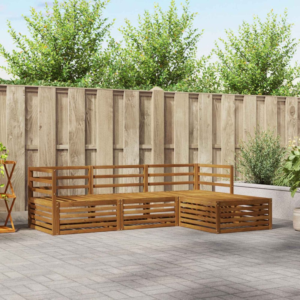 vidaXL Utomhussoffset 4 pcs Naturfärg Massivt Akaciaträ