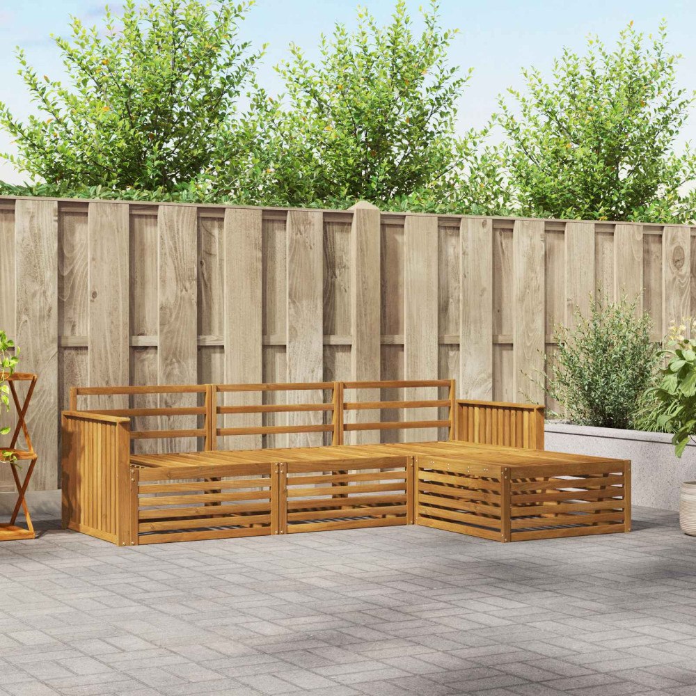 vidaXL Utomhussoffset 4 pcs Naturfärg Massivt Akaciaträ