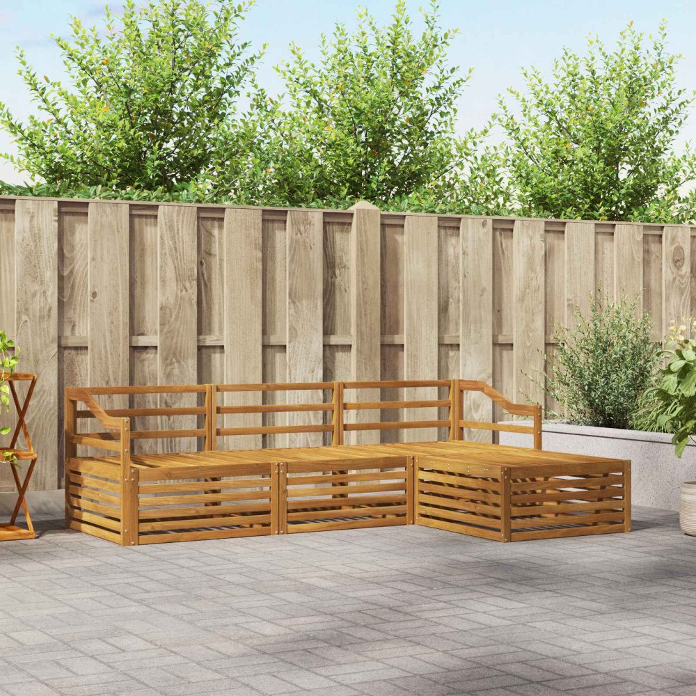 vidaXL Utomhussoffset 4 pcs Naturfärg Massivt Akaciaträ