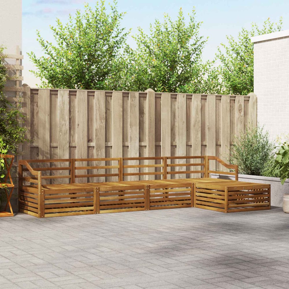 vidaXL Utomhussoffset 5 pcs Naturfärg