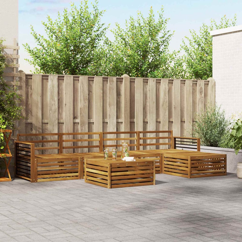 vidaXL Utomhussoffset 6 pcs Naturfärg