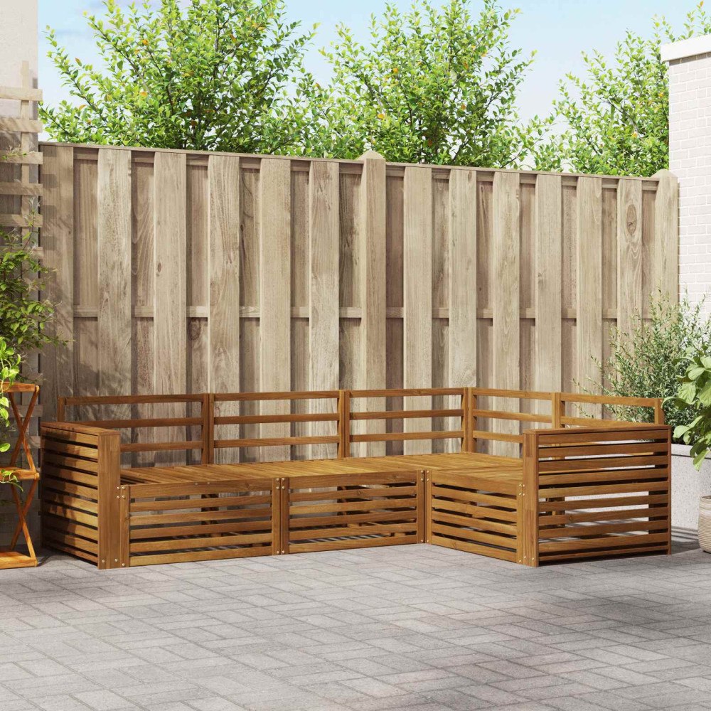 vidaXL Utomhussoffset 4 pcs Naturfärg Massivt Akaciaträ